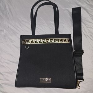 Versace Black and Gold Shoulder Bag